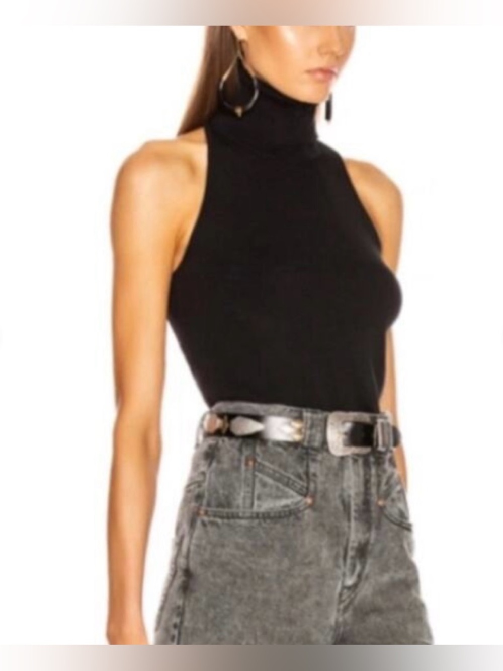 A.L.C. Paltrow Black Sleeveless Racerback Turtleneck - Picture 10 of 11